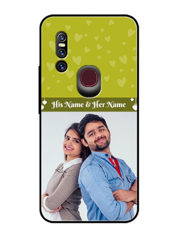 Custom Vivo V15 Custom Glass Phone Case  - You & Me Heart Design
