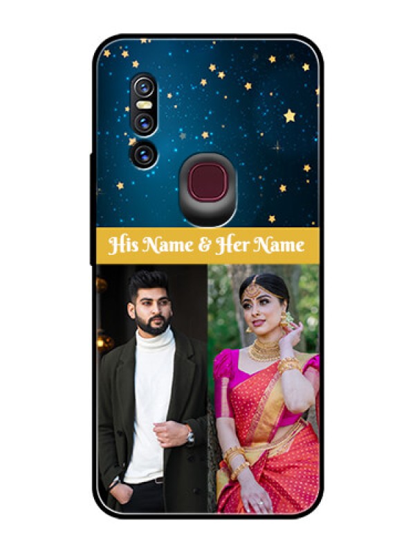 Custom Vivo V15 Custom Glass Phone Case  - Galaxy Stars Backdrop Design