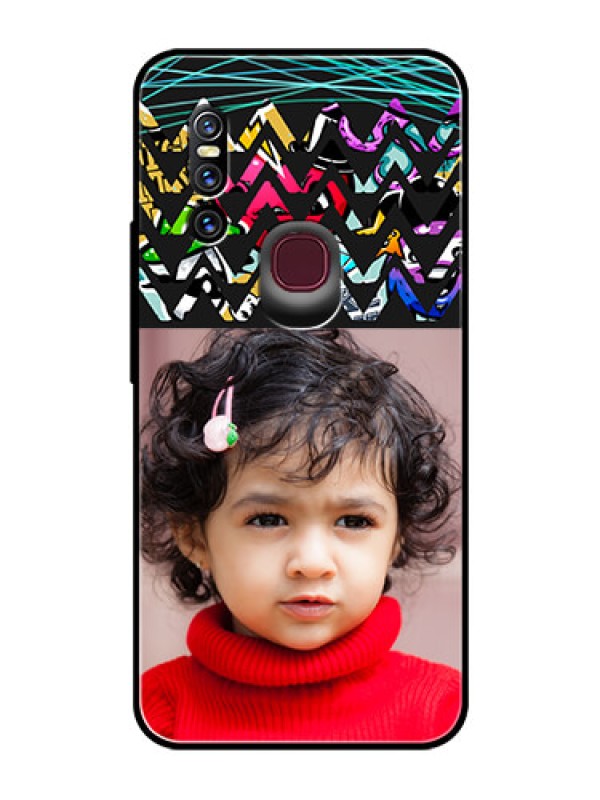 Custom Vivo V15 Personalized Glass Phone Case  - Neon Abstract Design