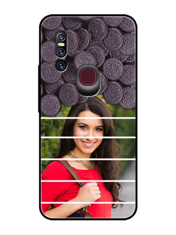 Custom Vivo V15 Custom Glass Phone Case  - with Oreo Biscuit Design