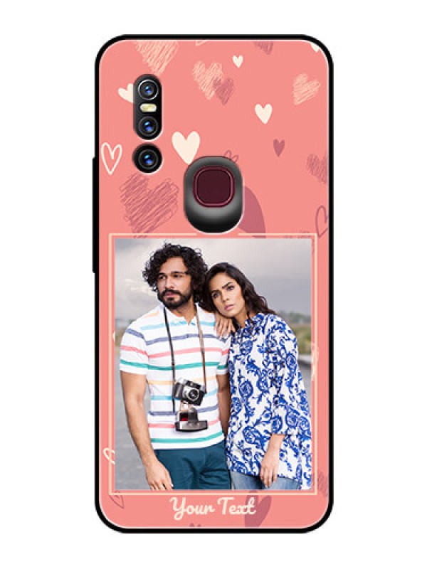 Custom Vivo V15 Custom Glass Phone Case  - Love doodle art Design