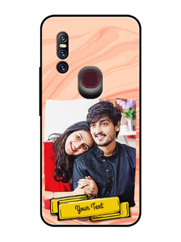Custom Vivo V15 Personalized Glass Phone Case  - Marble Texture Design