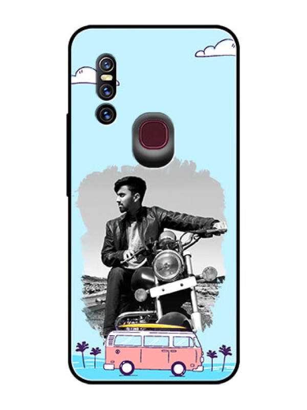 Custom Vivo V15 Photo Printing on Glass Case  - Travel & Adventure Design
