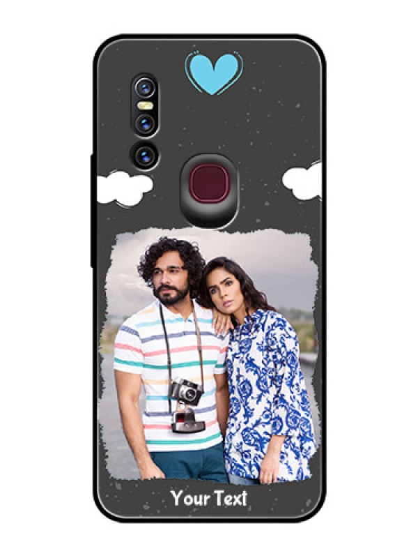 Custom Vivo V15 Custom Glass Phone Case  - Splashes with love doodles Design