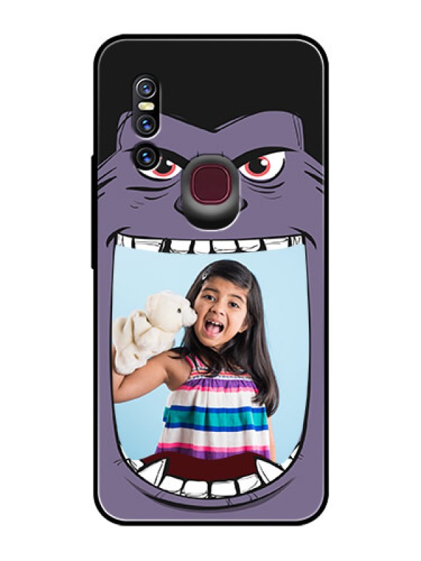 Custom Vivo V15 Custom Glass Phone Case  - Angry Monster Design