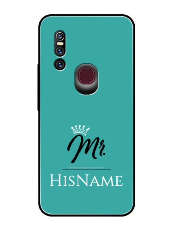 Custom Vivo V15 Custom Glass Phone Case Mr with Name