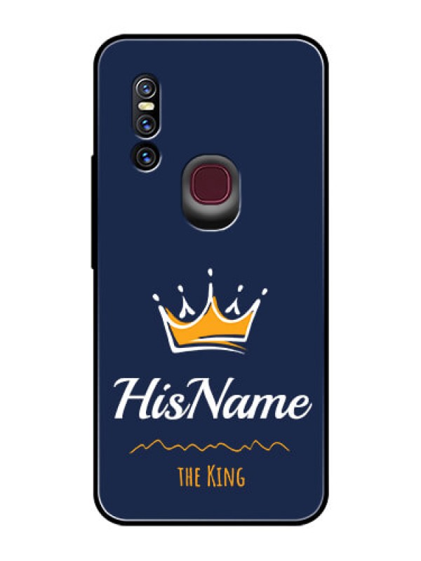 Custom Vivo V15 Glass Phone Case King with Name