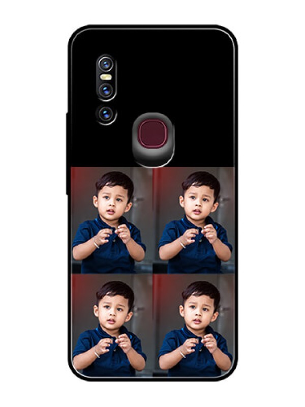 Custom Vivo V15 4 Image Holder on Glass Mobile Cover
