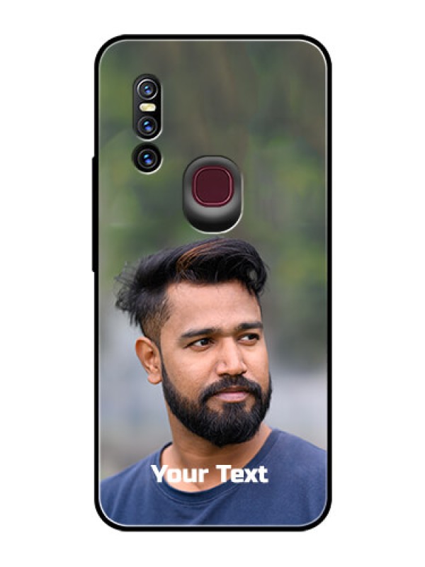 Custom Vivo V15 Glass Mobile Cover: Photo with Text