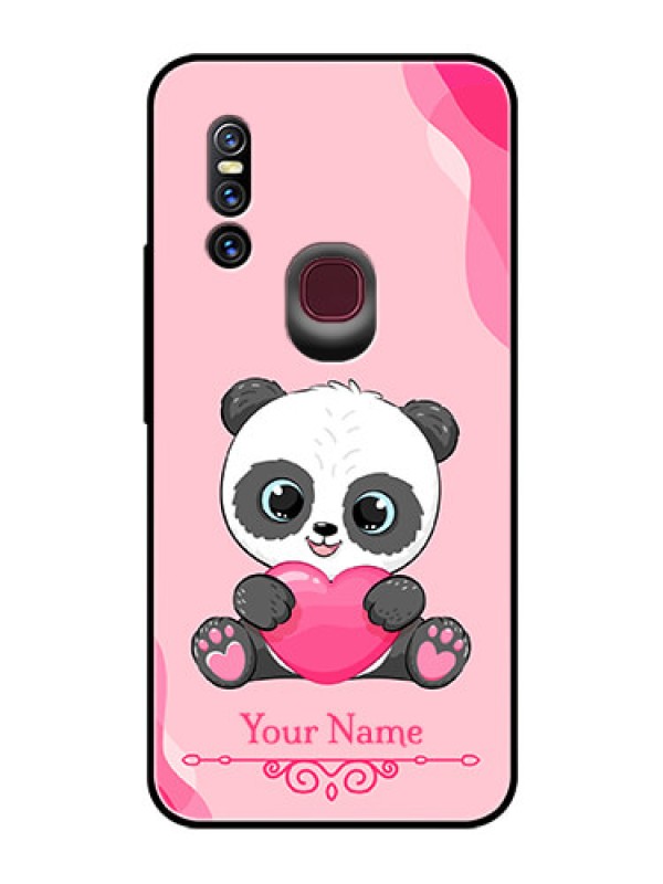 Custom Vivo V15 Custom Glass Mobile Case - Cute Panda Design