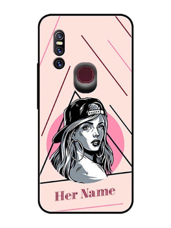 Custom Vivo V15 Personalized Glass Phone Case - Rockstar Girl Design