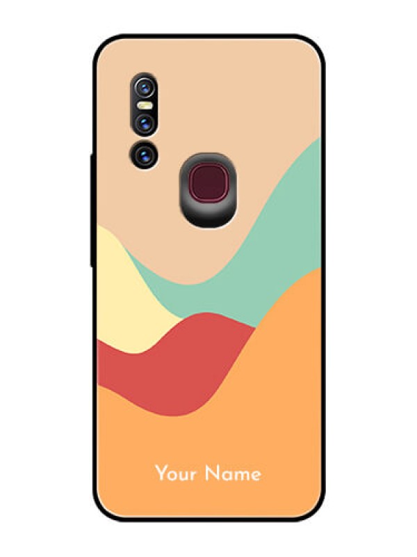 Custom Vivo V15 Personalized Glass Phone Case - Ocean Waves Multi-colour Design