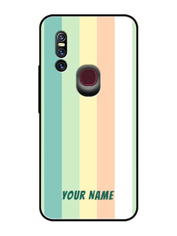 Custom Vivo V15 Photo Printing on Glass Case - Multi-colour Stripes Design