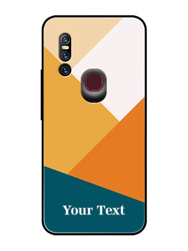 Custom Vivo V15 Personalized Glass Phone Case - Stacked Multi-colour Design