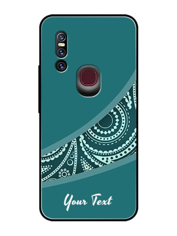 Custom Vivo V15 Photo Printing on Glass Case - semi visible floral Design