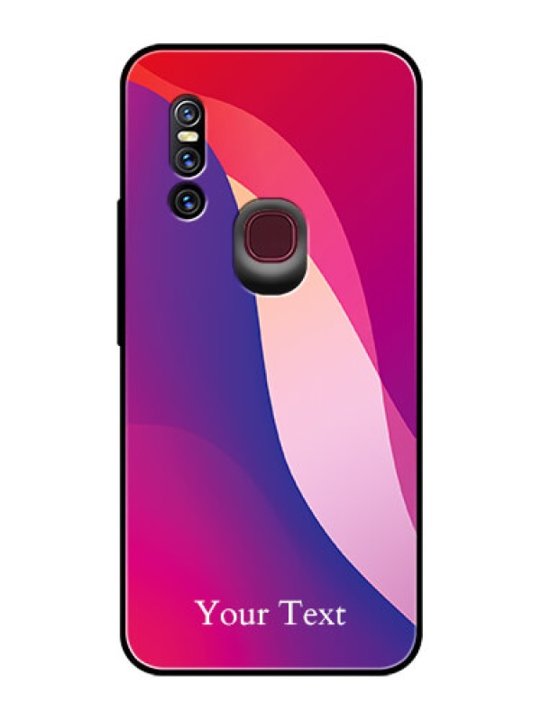 Custom Vivo V15 Personalized Glass Phone Case - Digital abstract Overlap Design