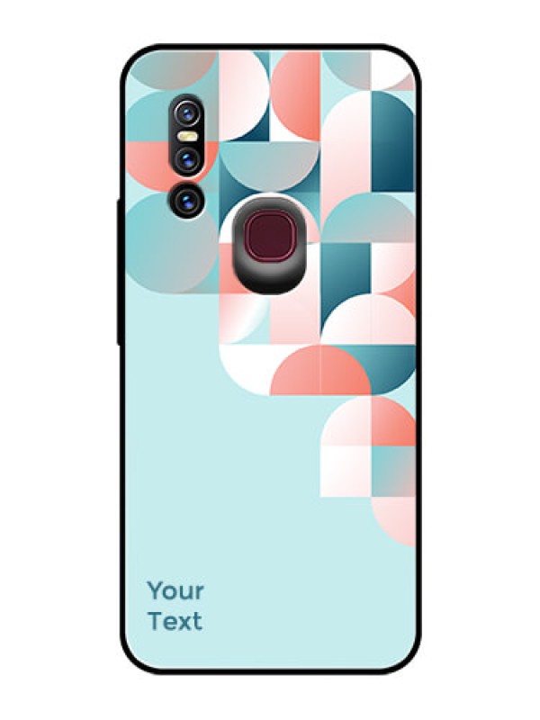 Custom Vivo V15 Custom Glass Phone Case - Stylish Semi-circle Pattern Design