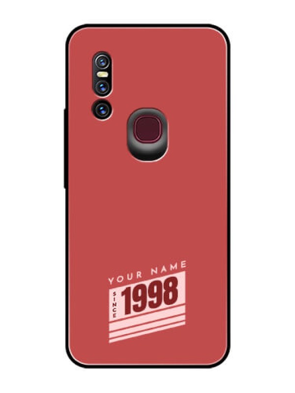 Custom Vivo V15 Custom Glass Phone Case - Red custom year of birth Design