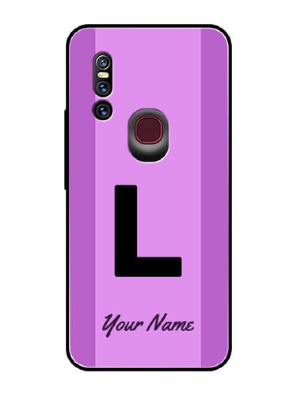 Custom Vivo V15 Custom Glass Phone Case - Tricolor custom text Design