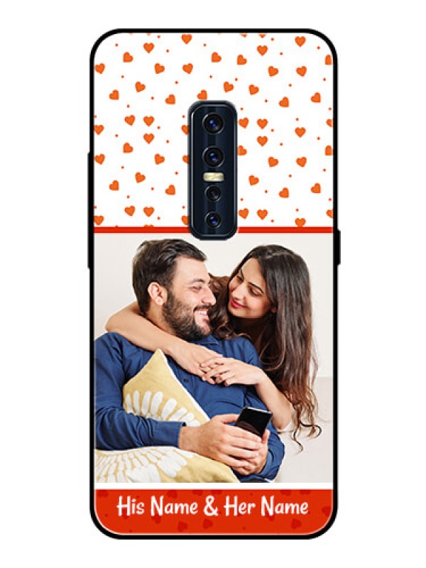Custom Vivo V17 Pro Custom Glass Phone Case  - Orange Love Symbol Design