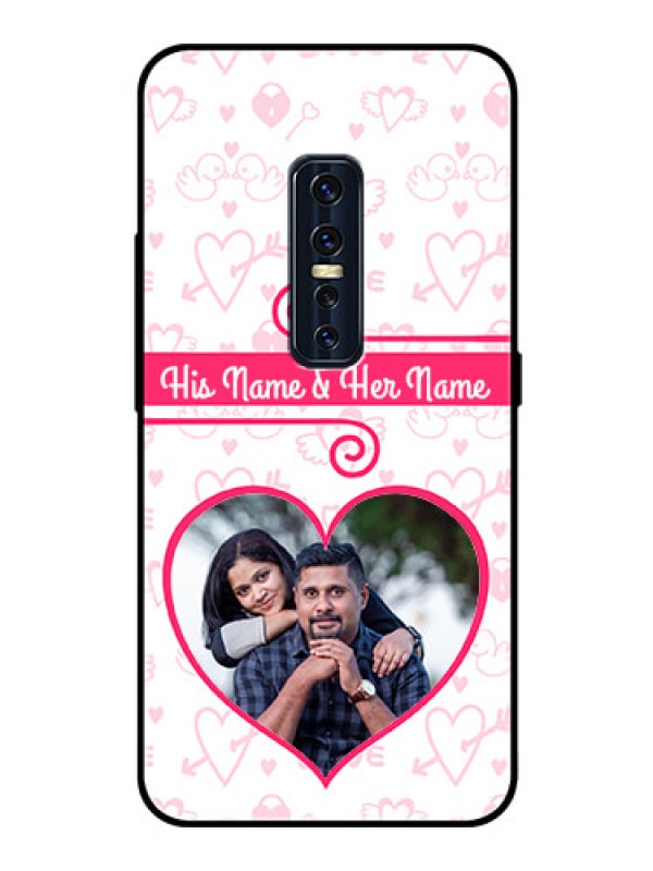 Custom Vivo V17 Pro Personalized Glass Phone Case  - Heart Shape Love Design