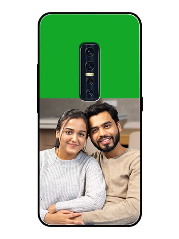 Custom Vivo V17 Pro Personalized Glass Phone Case  - Green Pattern Design