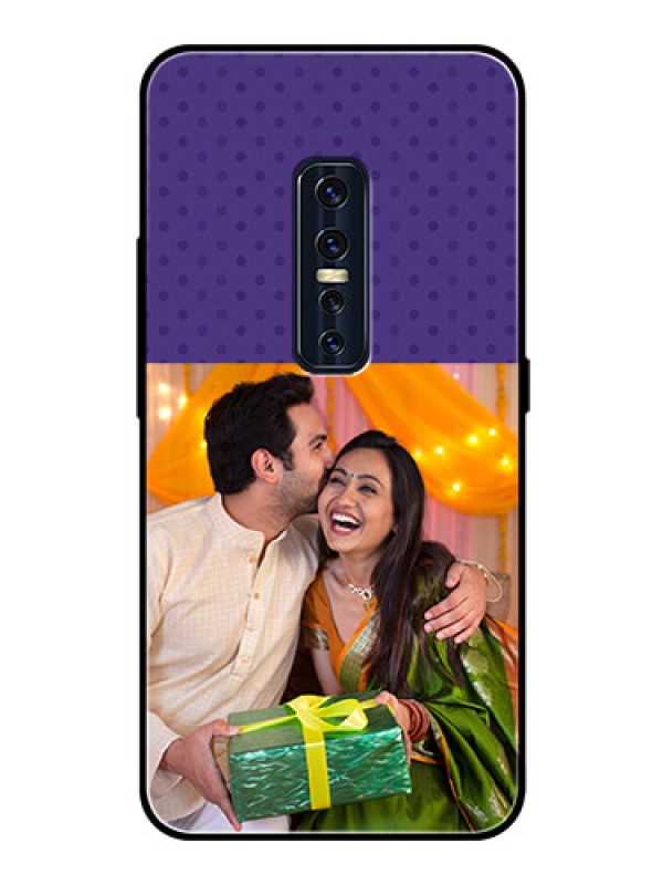Custom Vivo V17 Pro Personalized Glass Phone Case  - Violet Pattern Design