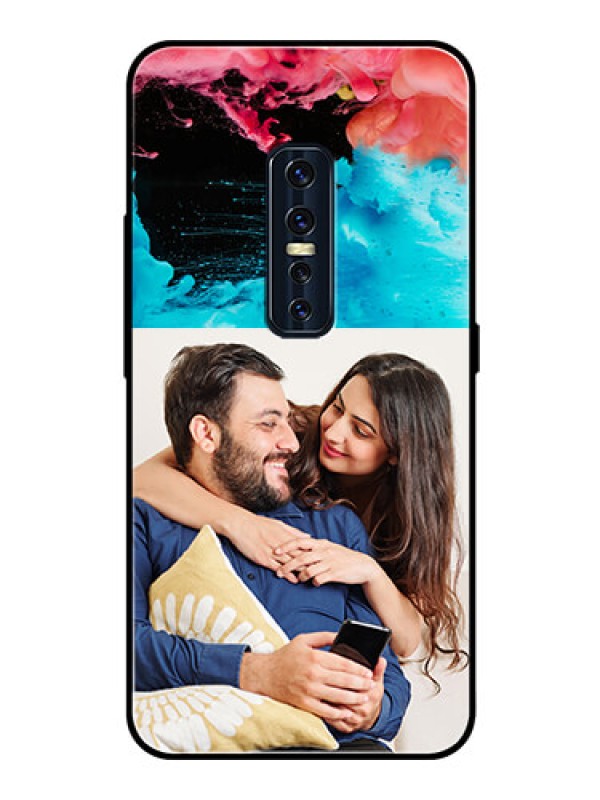 Custom Vivo V17 Pro Custom Glass Mobile Case  - Quote with Acrylic Painting Design