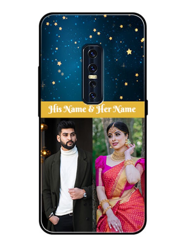 Custom Vivo V17 Pro Custom Glass Phone Case  - Galaxy Stars Backdrop Design