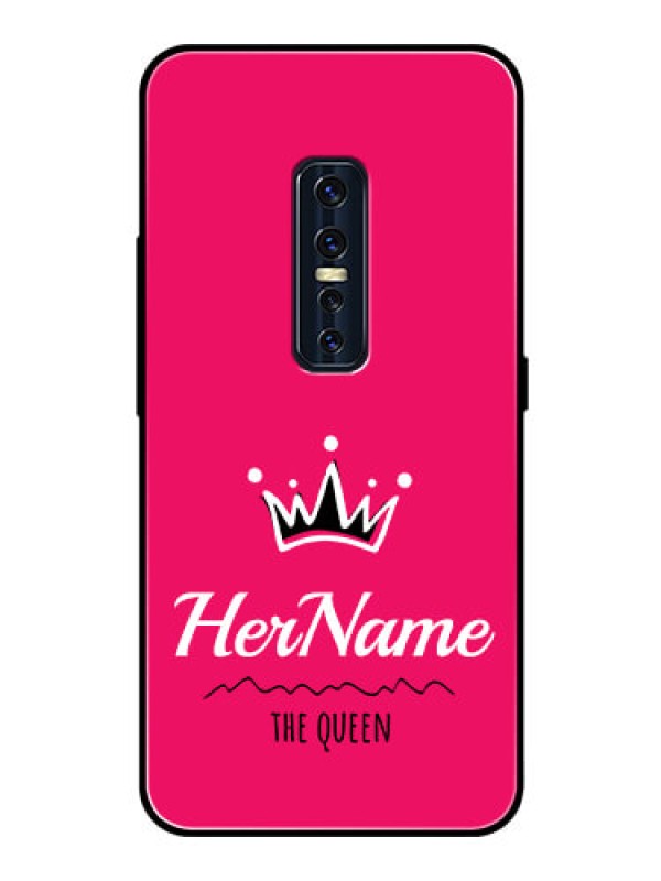 Custom Vivo V17 Pro Glass Phone Case Queen with Name