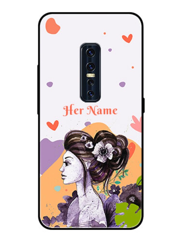 Custom Vivo V17 Pro Personalized Glass Phone Case - Woman And Nature Design