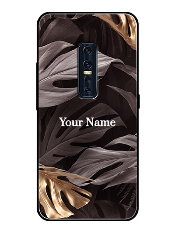 Custom Vivo V17 Pro Personalised Glass Phone Case - Wild Leaves digital paint Design