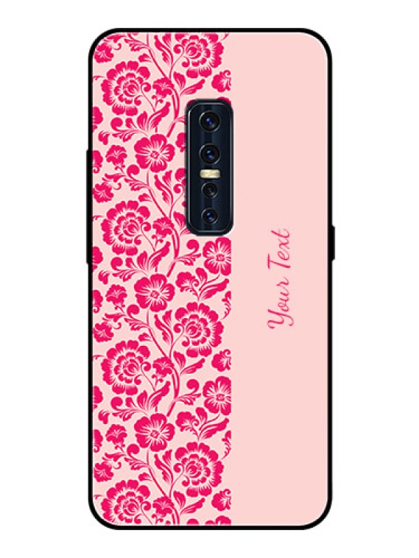 Custom Vivo V17 Pro Custom Glass Phone Case - Attractive Floral Pattern Design