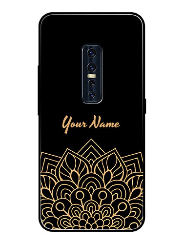 Custom Vivo V17 Pro Custom Glass Phone Case - Golden mandala Design