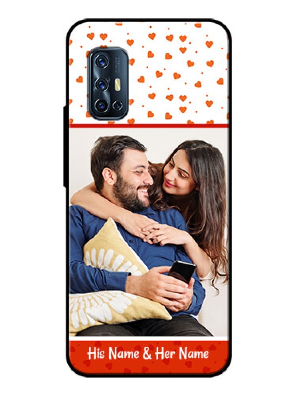 Custom Vivo V17 Custom Glass Phone Case  - Orange Love Symbol Design