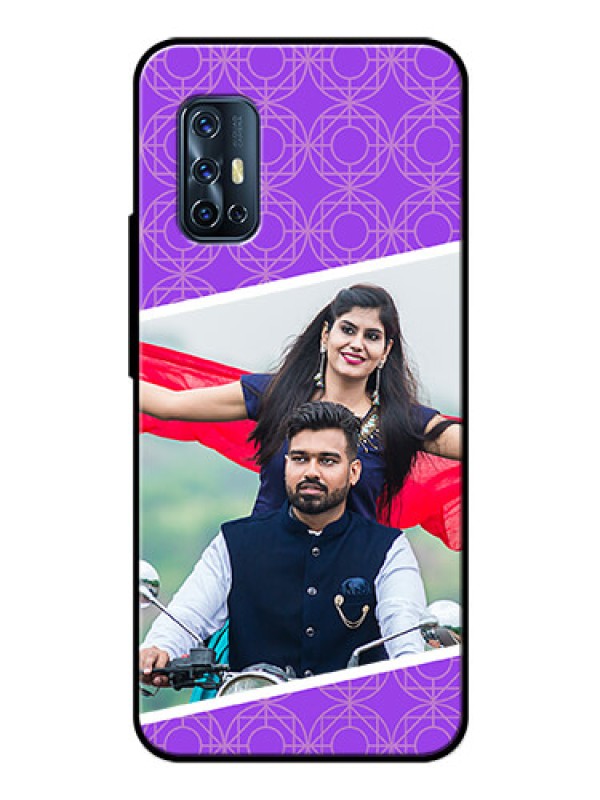 Custom Vivo V17 Custom Glass Phone Case  - Violet Pattern Design