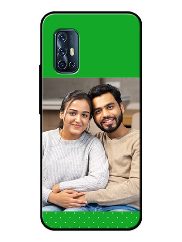 Custom Vivo V17 Personalized Glass Phone Case  - Green Pattern Design