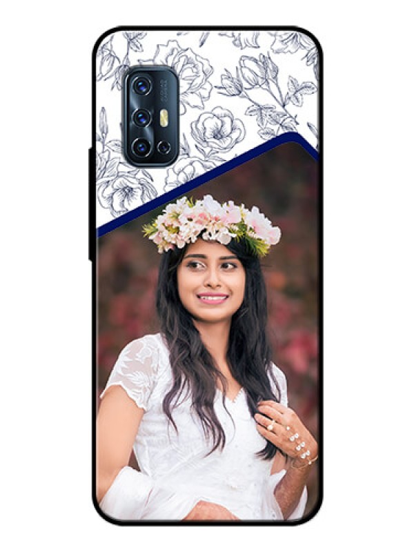 Custom Vivo V17 Personalized Glass Phone Case  - Premium Floral Design