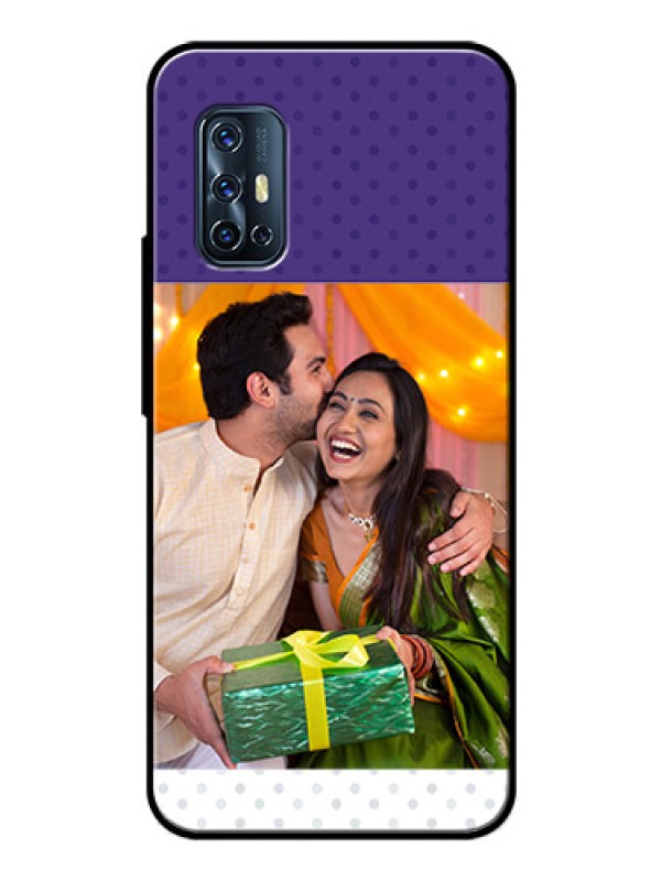 Custom Vivo V17 Personalized Glass Phone Case  - Violet Pattern Design