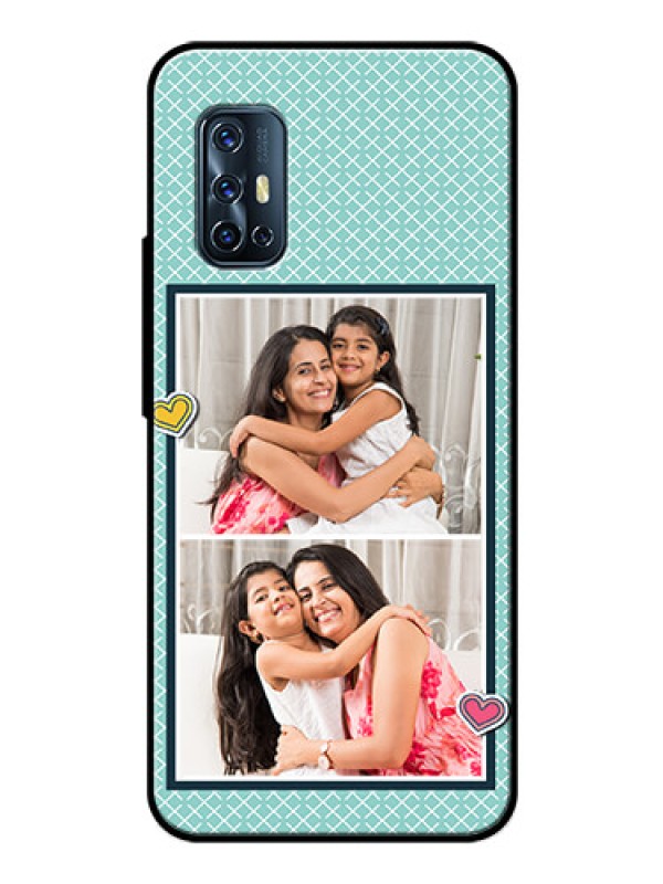 Custom Vivo V17 Custom Glass Phone Case  - 2 Image Holder with Pattern Design