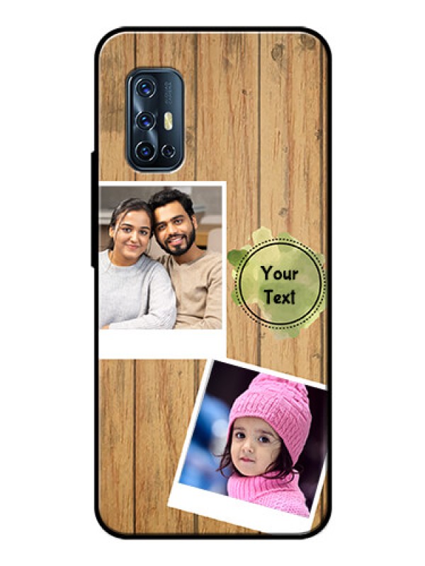 Custom Vivo V17 Custom Glass Phone Case  - Wooden Texture Design