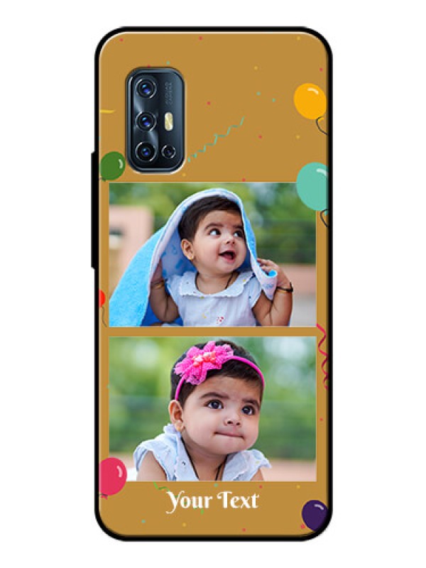 Custom Vivo V17 Personalized Glass Phone Case  - Image Holder with Birthday Celebrations Design