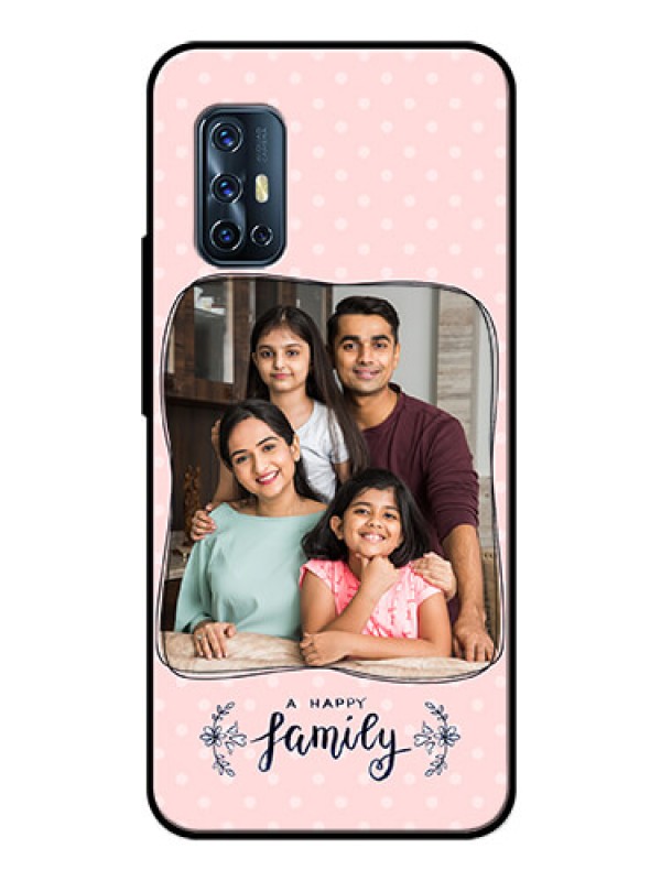 Custom Vivo V17 Custom Glass Phone Case  - Family with Dots Design