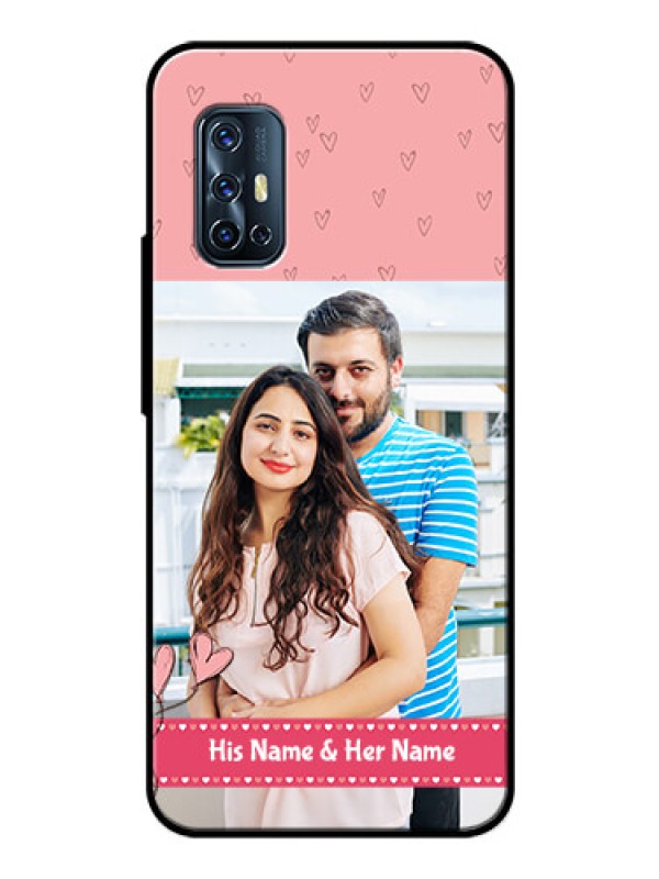 Custom Vivo V17 Personalized Glass Phone Case  - Love Design Peach Color