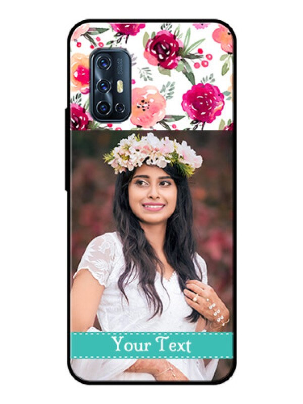 Custom Vivo V17 Custom Glass Phone Case  - Watercolor Floral Design