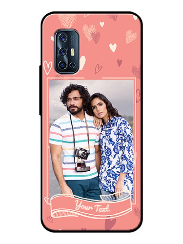 Custom Vivo V17 Custom Glass Phone Case  - Love doodle art Design