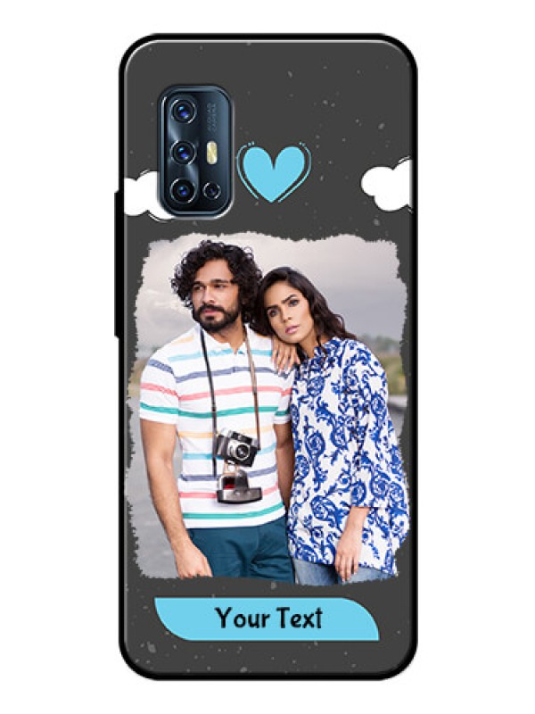 Custom Vivo V17 Custom Glass Phone Case  - Splashes with love doodles Design