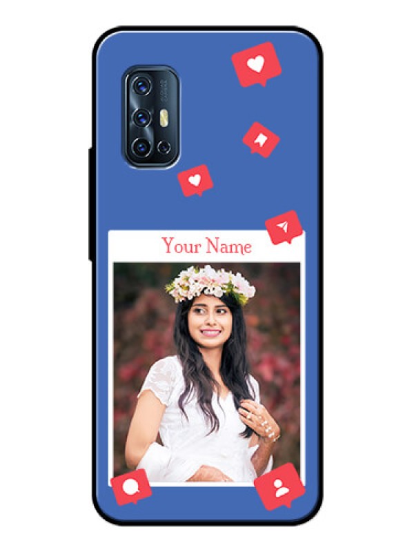 Custom Vivo V17 Custom Glass Phone Case - Like Share And Comment Design