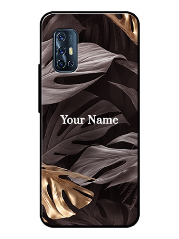 Custom Vivo V17 Personalised Glass Phone Case - Wild Leaves digital paint Design