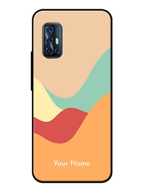 Custom Vivo V17 Personalized Glass Phone Case - Ocean Waves Multi-colour Design